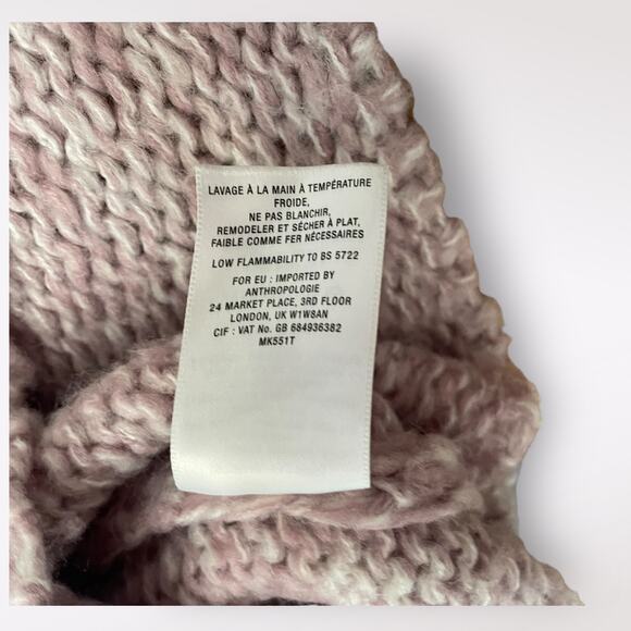 Anthropologie Moth Lavender Pink Coquette Boho Bow Back Sweater Size S - Picture 9 of 10